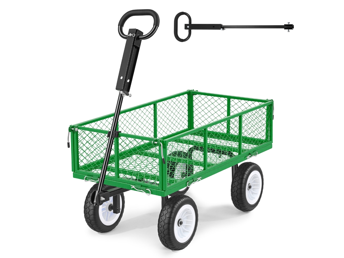 Vevor Carro De Jardín 408,2 Kg Resistente De Acero Con Neumático Color Verde