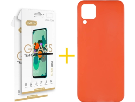 Kit Funda + Protector de Pantalla Huawei P40 Lite ACCETEL Cristal Templado 7066 Rojo