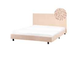 Cama de agua Beliani Albi De Bouclé beige 155x211x94