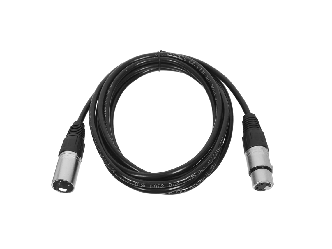Cable De Micrófono De Audio Xlr Balanceado Macho A Hembra Para Estudio, Podcast, Escenario E Iluminación - Negro
