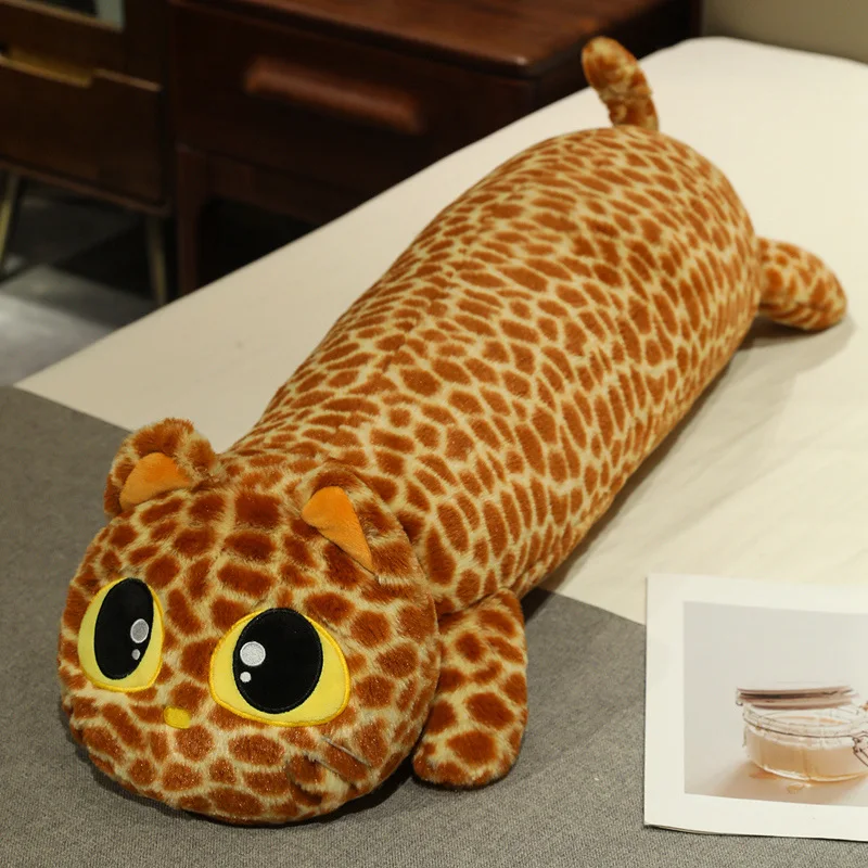 (estampado De Leopardo, 90 Cm) Cojín Largo Para Adultos Con Forma De Gato, Suave Y Cómodo.