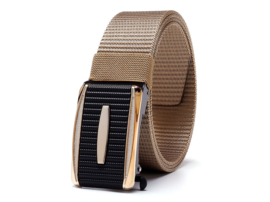 Cinto Chrui Com Fivela Automática Em Nylon Elástico De 130 Cm Para Homens (cáqui)