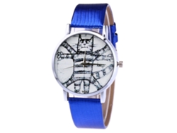 Reloj De Pulsera Unisex Para Parejas En Piel Sintética Con Movimiento De Cuarzo (azul)
