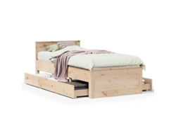 Maison Exclusive - Cama Con Cabecero Sin Colchón Madera Maciza De Pino 90x200 Cm