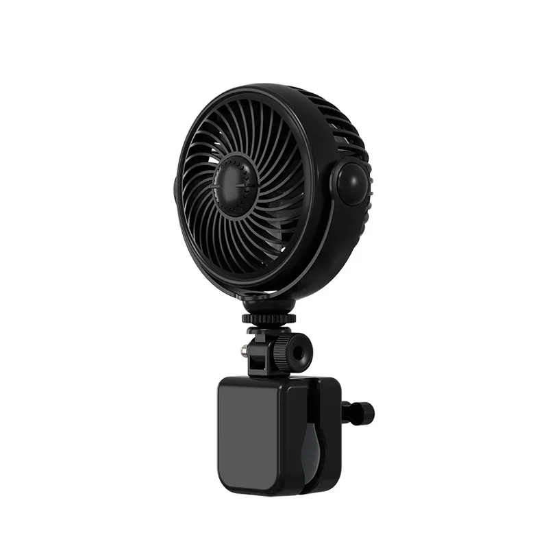Ventilador Con Clip (negro), Ajuste Flexible De 720°, Tres Velocidades De Viento.
