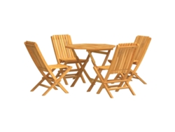 Conjunto 5 de comedor para jardín VIDAXL madera maciza de teca