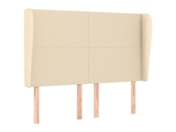Maison Exclusive - Cabecero Con Orejas De Tela Color Crema 147x23x118/128 Cm