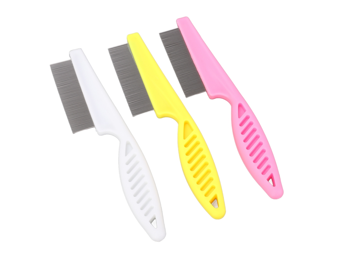 Set De 3 Peines Anti Pulgas Y Piojos Para Perros Y Gatos