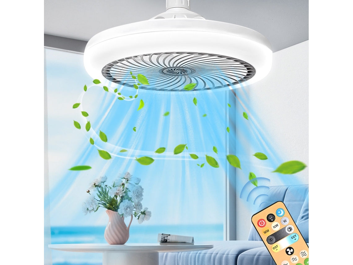 Lámpara De Techo E27 Con Ventilador De Tres Velocidades.