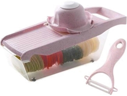 Mandolina de cocina rosa ajustable 6 en 1 para ensaladas Everley891