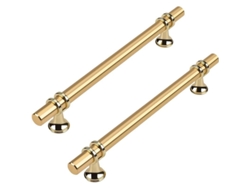Mango De Armario Linjou 6 Piezas Acero Zinc Distancia De Taladro 192mm Dorado Para Cocina Oficina