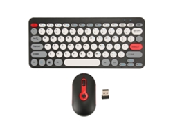 Conjunto Teclado E Mouse Sem Fio Estiloso Slim 2.4g Mudo Ergonômico Com Teclas Redondas Para Pc Desktop Preto
