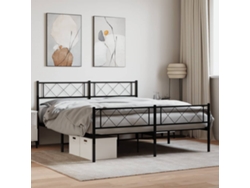 Estructura Cama Sin Colchón Con Estribo Metal Negro 120x200 Cm