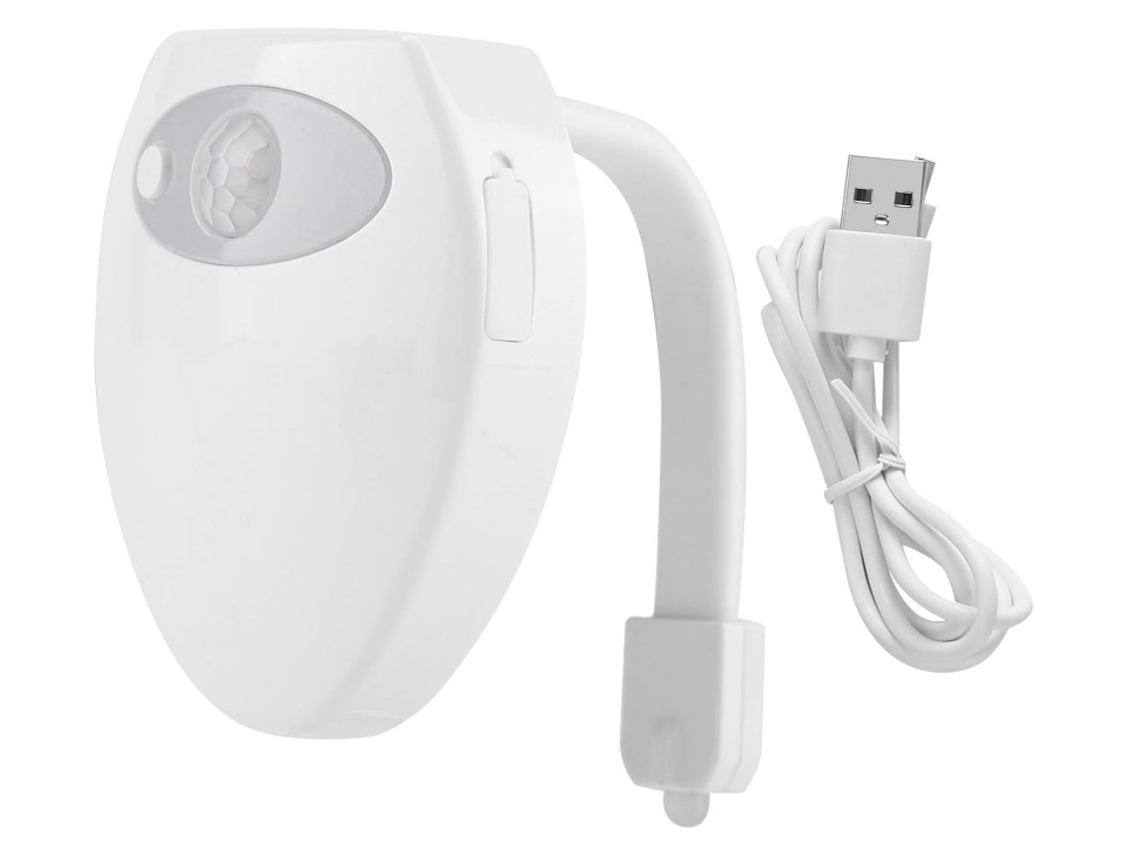 BISBISOUS Hla105 Mini lámpara de baño que brilla en el recipiente con sensor USB recargable luz nocturna accesorios de baño blanco