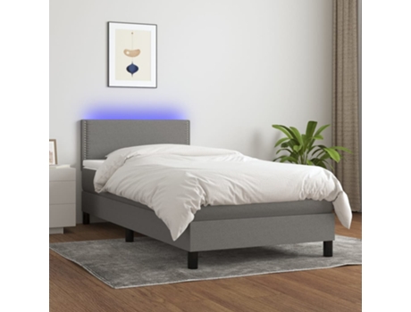 Cama con somier VIDAXL (Gris - Tela - 203 x 90 x 88 cm)