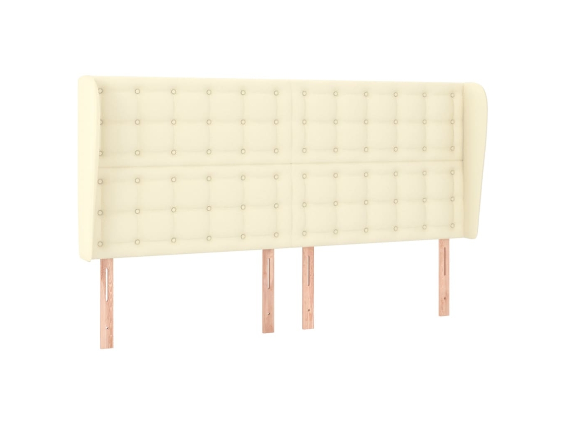 Maison Exclusive - Cabecero Con Orejas Cuero Sintético Crema 203x23x118/128 Cm