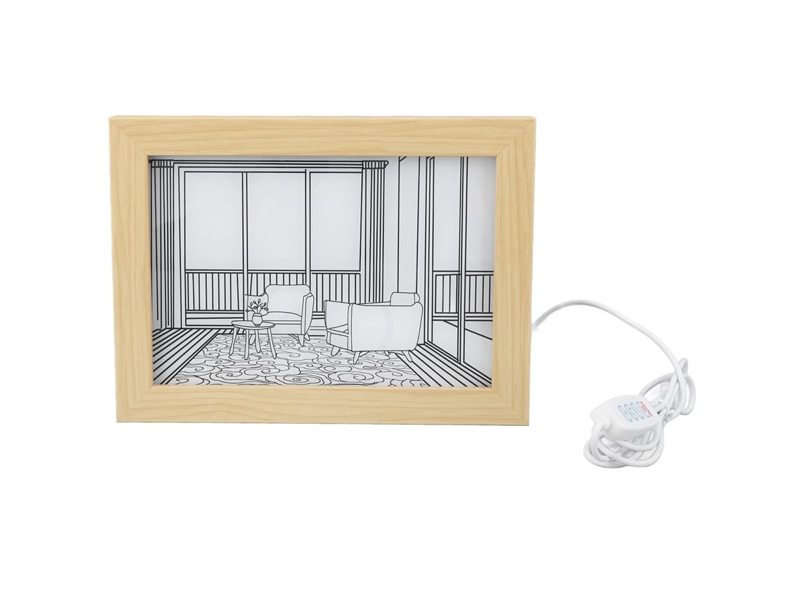 2026-pintura Decorativa Con Luz Led 3 Modos De Luz Pintura Iluminada Para Decoración De Salón Arte De Pared S 23x17x3 Cm