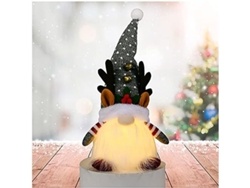 Muñeco de peluche navideño con luces, regalo, decoración navideña para el hogar.