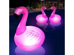 Luz Flutuante De Flamingo Para Piscina, Luminária Inflável Em Formato De Flamingo Com Energia Solar