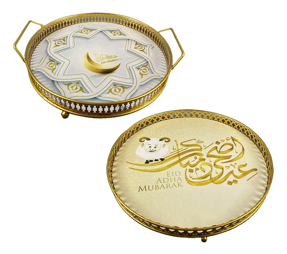Bandeja para servir Ramadán de 2 piezas y bandeja para refrigerios slowmoose
