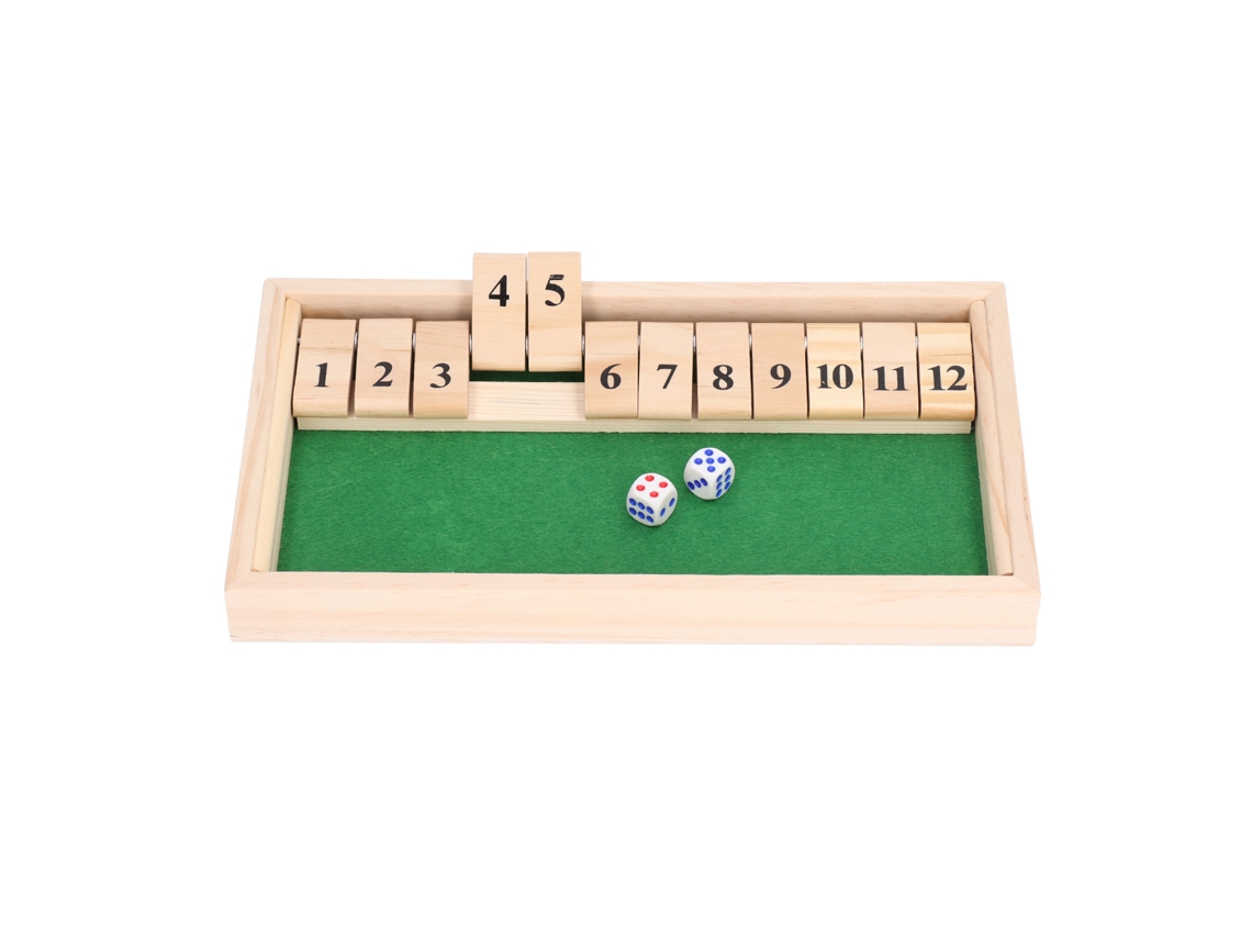 Juego de dados de mesa ATS con pantalla giratoria y 12 números; un juego de madera portátil ideal para fiestas, bares, karaoke y salones de té.