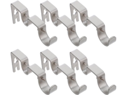Juego De 6 Soportes De Pared Para Barras De Cortina, Fijación Rápida, Metal Plateado Y Otros Artículos.