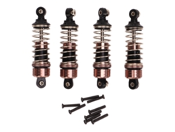 Ymsl 4pcs Amortiguador De Aluminio Plástico 16mm Para Coche Rc De Alta Velocidad 1/18 Suspensión Ti Hxl