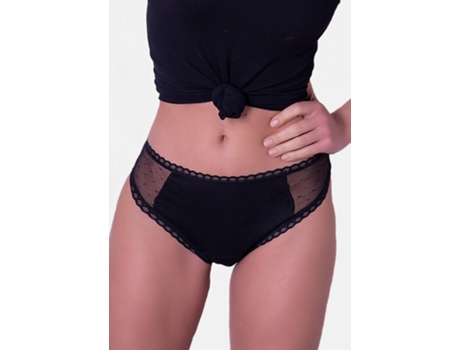 Pack de 2 Braguitas Menstruales ANAISSA Algodón Mujer (L (42-44) - Negro)