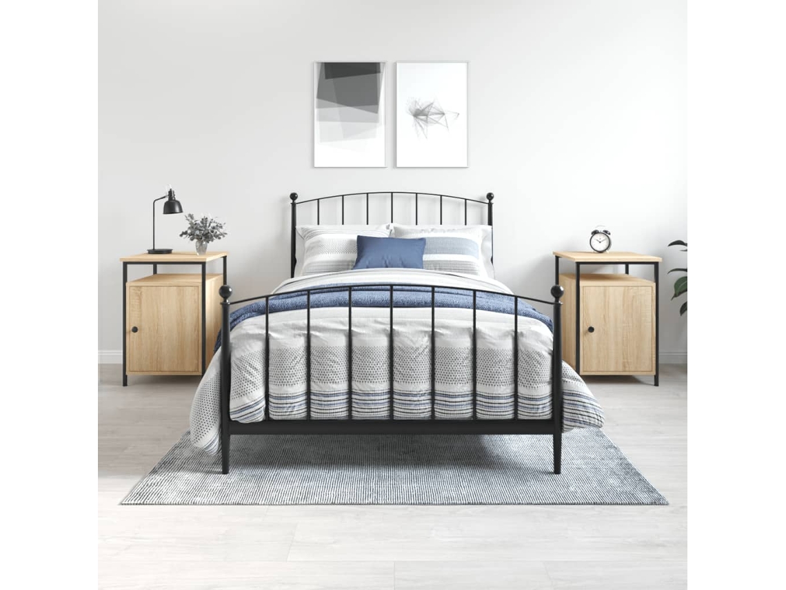 Mesitas de Noche 2 Pzs 40X42X60Cm Deriv. Madera Roble Sonoma