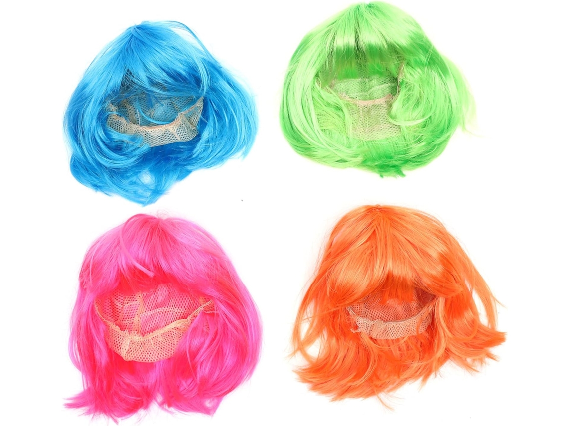 Pelucas De Carnaval Con Tocados De Cabello Humano Para Cosplay, Día De Peinados Locos