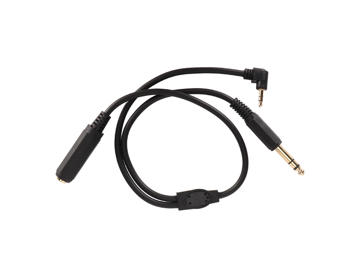 Cabo Splitter Estéreo 6.35mm Fêmea Para 6.35mm Macho E 3.5mm Macho Ângulo Retto 0.5m