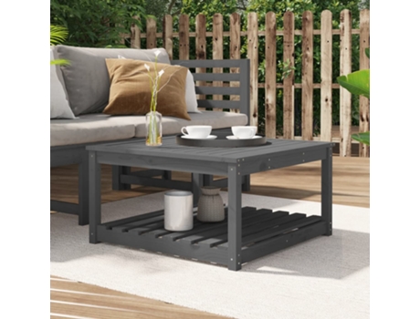 Mesa De Jardín VIDAXL Gris Madera (82.5x82.5x45 cm)