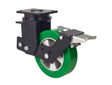 Rueda giratora placa freno 10hlsbfn200-augb suspension poliur.verde eje bolas ALEX
