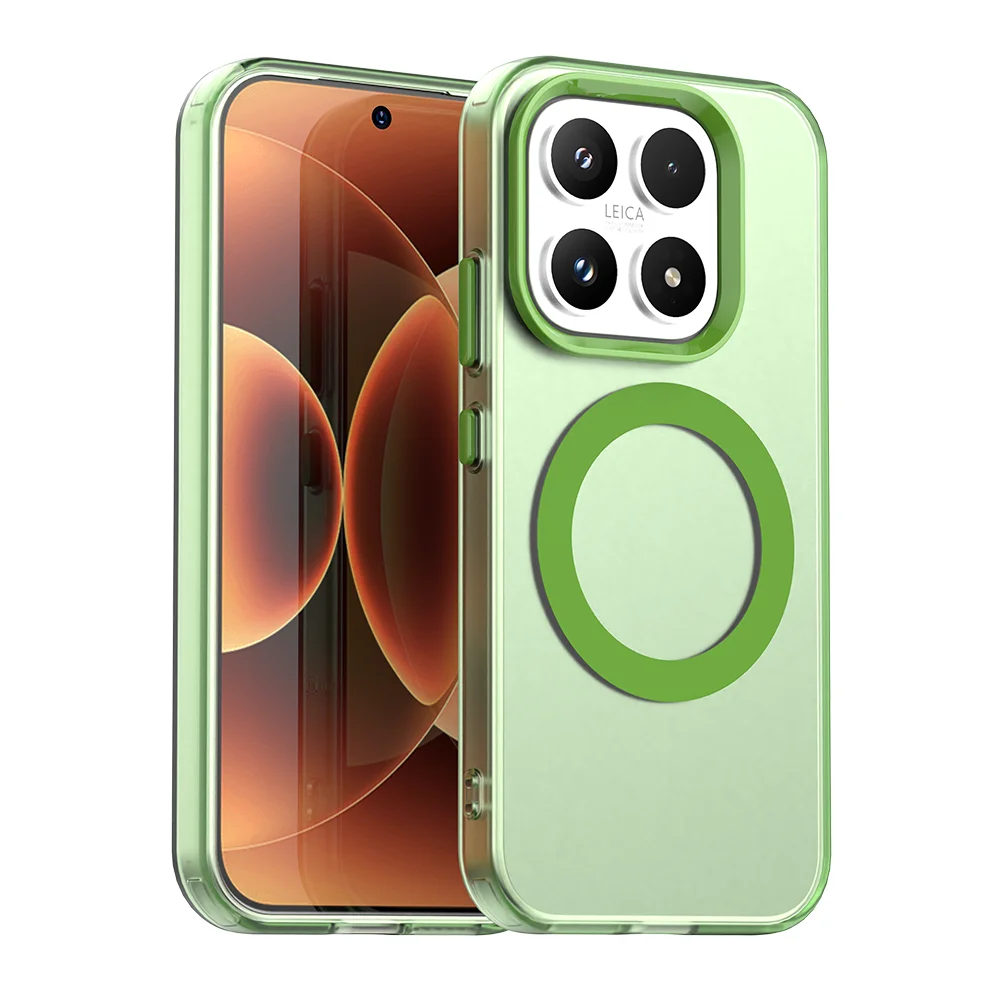 (verde, Redmi 15c 4g) Funda Transparente Mate Magnética Para Carga Inalámbrica, Cubierta Protectora A Prueba De Golpes.