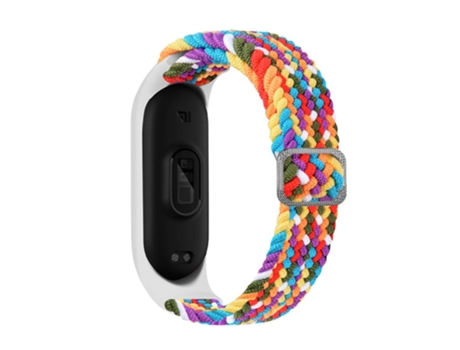 Correa de nailon lazo elástico ajustable elásticos trenzados para Xiaomi Mi Band 5/Band 6/Band 7 - arcoíris