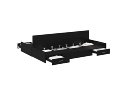 Maison Exclusive - Cama Con Almacenamiento Con Cabecera Roble Negro 140 X 190 Cm