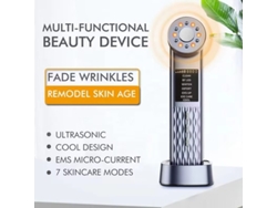 Dispositivo facial reafirmante 7 en 1, masajeador lifting con microcorriente (gris)