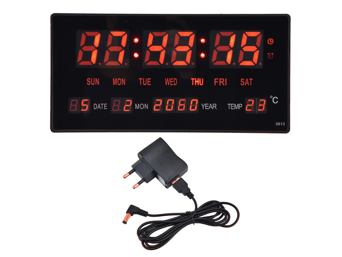 2026-reloj Digital De Pared Led Simple Con Calendario, Reloj De Mesa Para Dormitorio, Oficina, 100‑240v Enchufe Eu