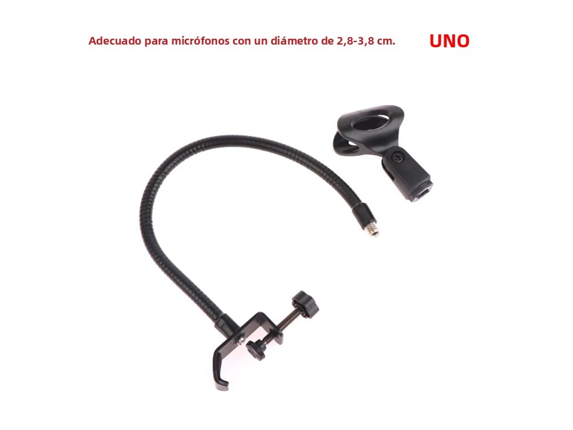 Soporte de micrófono flexible con cuello de pato y pinza de mesa, ideal para estudios de radiodifusión y grabación. Mdug (a)