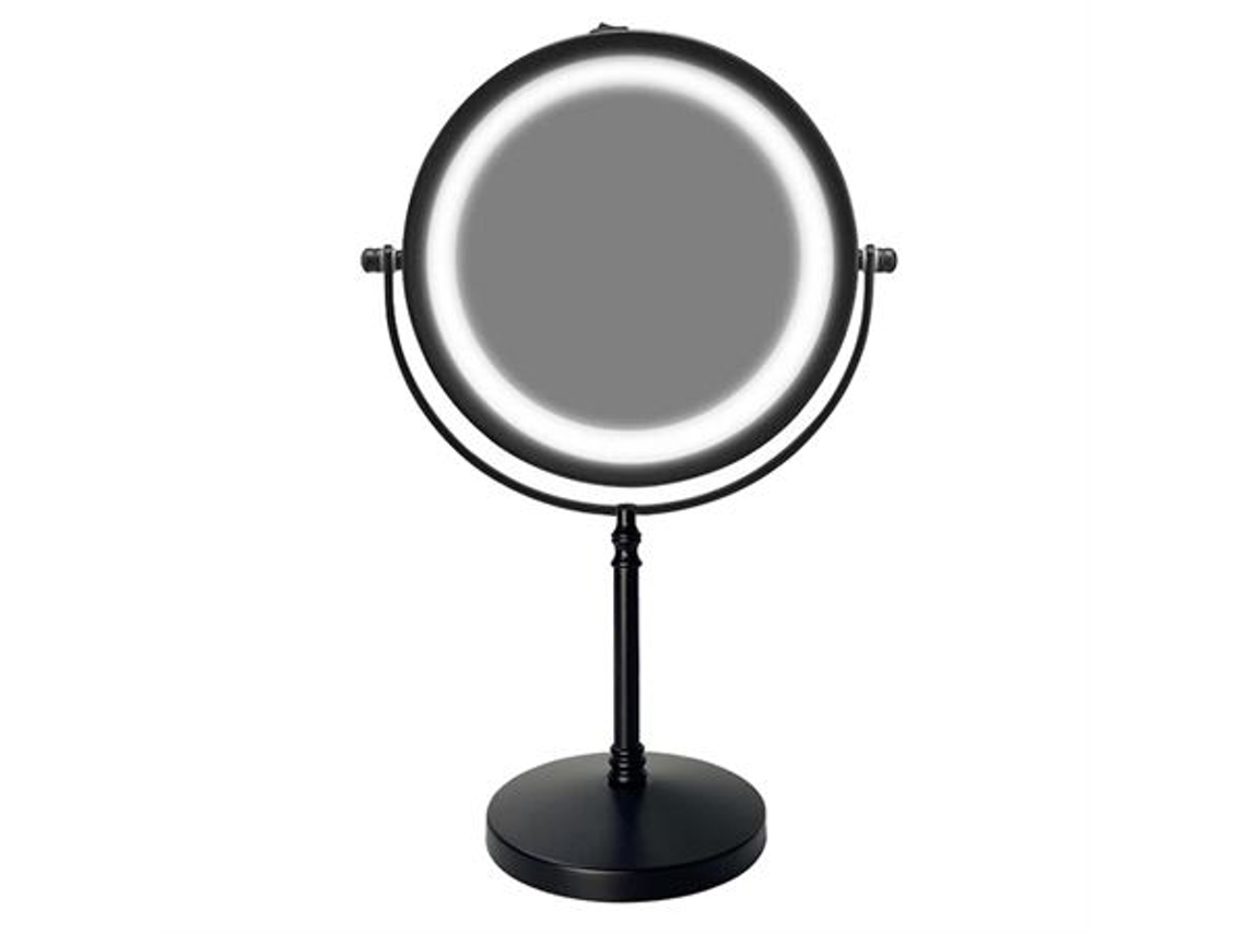 Espejo de Mesa UNIQ con LED y Aumento de 10x - Negro Mate