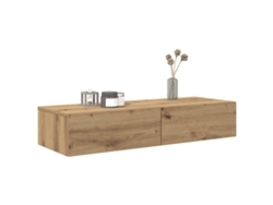 Estante de pared  Estante de pared con cajones 100x36x19 cm derivados de madera Wsd160067 Lovely Home