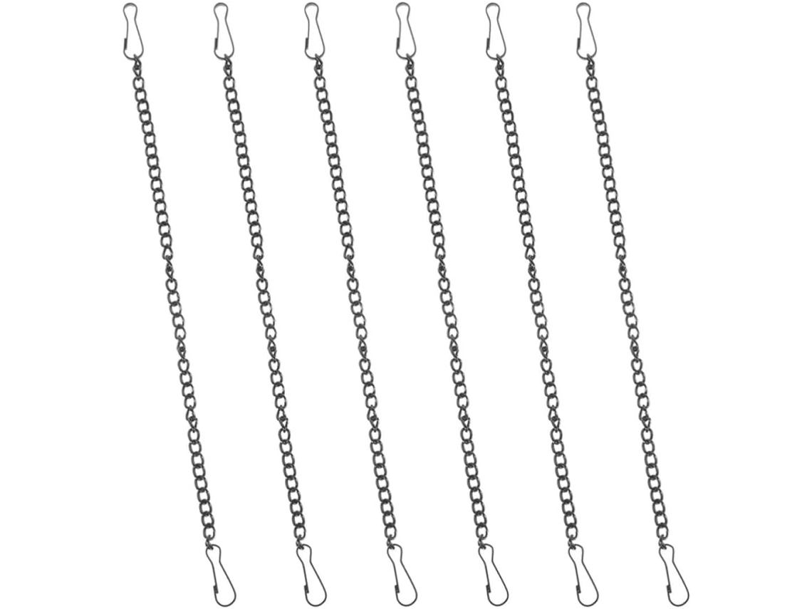 Juego 6 Cadenas Colgantes Hierro Negro Longitud Ajustable Versátil Carteles Lámparas Oficinas Espacios