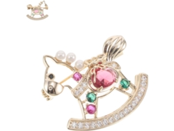 Broche De Caballo De Cristal Multicolor, Broche Metálico Unisex, Accesorio De Moda