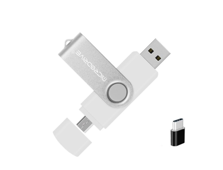 Pen USB SLOWMOOSE 3 en 1 Multifuncional Otg (Blanco - 128 GB)
