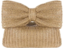 Bolsa De Palha Com Nó, Carteira Trançada Feminina, Bolsa Elegante De Verão Para Praia E Passeios.
