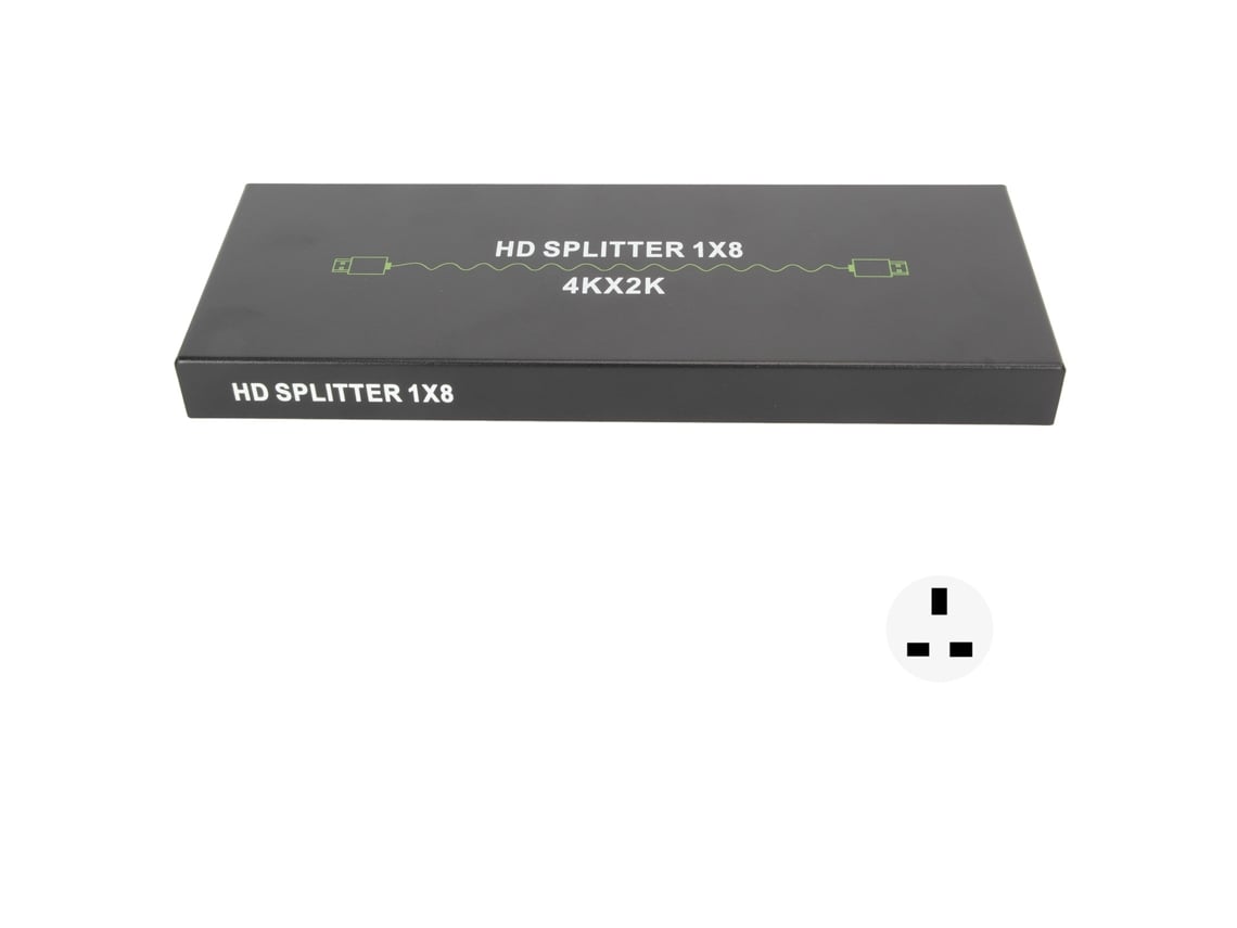 Divisor De Interfaz Multimedia 4k Hd 1x8, 1 Entrada, 8 Salidas, Extensor De Enchufe Británico