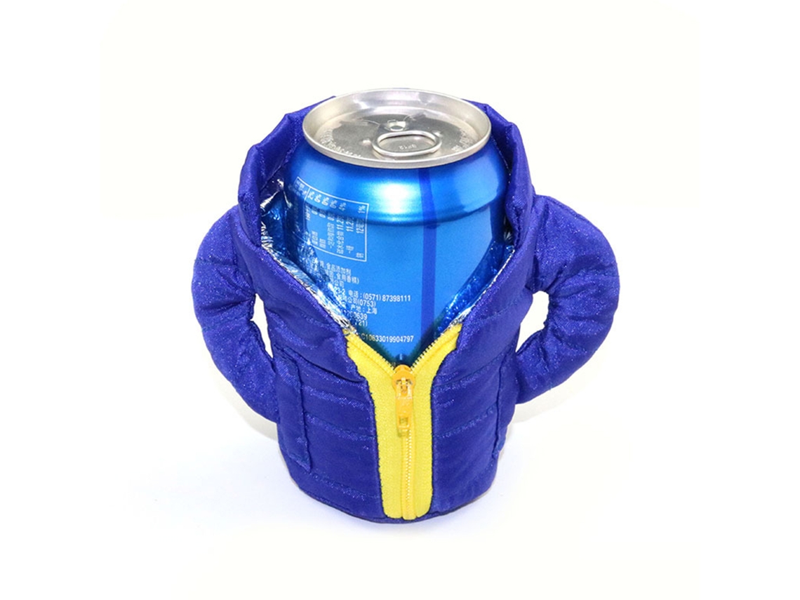 Chaqueta aislante de 2 capas para bebidas, azul, verano