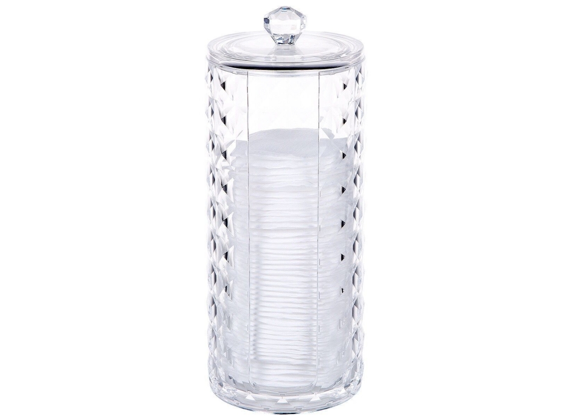 RNEMITERY Elegante dispensador de vasos para baño, diseño duradero de acrílico transparente con ranura en U, organizador de maquillaje compacto para tocador, so