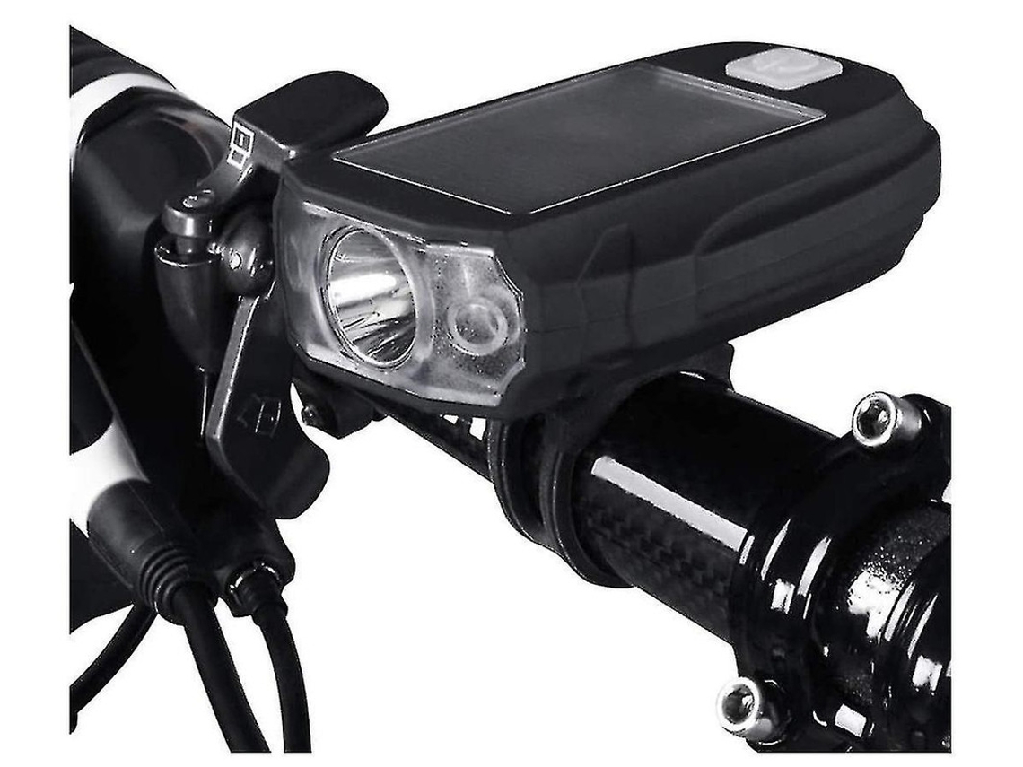 Luz solar para bicicleta Yizhood recargable por USB IPX5, color negro urbano