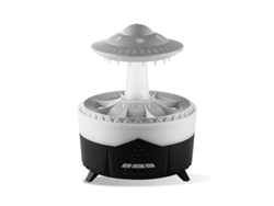 Minihumidificador de aromaterapia, 350 ml, control remoto USB, luces en forma de gota de lluvia. Mdug (blanco y negro)
